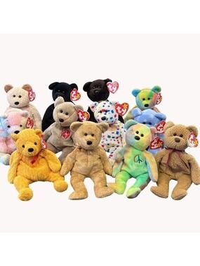 TY Beanie Babies Lot of 12 1999 Holiday Peace Bears Collection 90s Toy